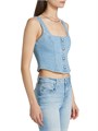 Топ из денима Saga L',Agence с корсетной моделью и квадратным вырезом, изготовленный в США 11166387