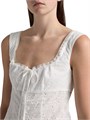 Топ без рукавов Lou из хлопкового батиста с вышивкой и кружевными деталями от Staud 11166299