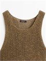 Топ-халтер из фактурного трикотажа Massimo Dutti без рукавов с ажурной отделкой 11202043