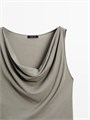 Топ Massimo Dutti из 100% хлопка с драпированным вырезом и без рукавов для стильного образа 11202105