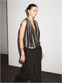 Massimo Dutti Льняной топ без рукавов с перекрестной горловиной и полосатым принтом 11202045