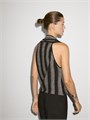 Massimo Dutti Льняной топ без рукавов с перекрестной горловиной и полосатым принтом 11202045