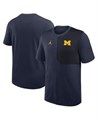 Мужская тёмно-синяя футболка с технологией Dri-FIT Michigan Wolverines 2025 Sideline UV от Jordan 11222070