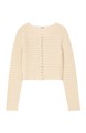 Молодежный кардиган SANDRO с круглым вырезом, длинными рукавами, волнистым краем и украшениями 10049596