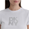 Женская футболка DKNY с короткими рукавами и логотипом из текстурированной фольги, 95% хлопка 11241907