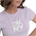 Женская футболка DKNY с короткими рукавами и логотипом из текстурированной фольги, 95% хлопка 11241907