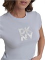 Женская футболка DKNY с короткими рукавами и логотипом из текстурированной фольги, 95% хлопка 11241907