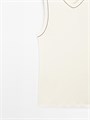Футболка без рукавов из 100% хлопка Massimo Dutti с контрастными вставками и V-образным вырезом 11202106