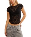 Футболка с кружевом Free People Ready To Go, свободного кроя, 88% нейлон, 12% эластан 10047373