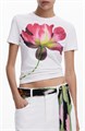 Футболка Desigual с короткими рукавами и цветочным принтом, 95% вискозы, 5% эластана 10047592