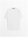 Футболка Massimo Dutti из 100% мерсеризованного хлопка с широким кроем и круглым вырезом 11201898