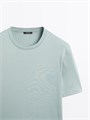 Футболка Massimo Dutti из 100% мерсеризованного хлопка с широким кроем и круглым вырезом 11201898