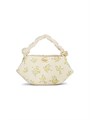 Ganni Сумка Mini Bou из хлопкового канваса с миниатюрным цветочным узором и закрученной ручкой, 26.7 см x 11.4 см x 11.4 см 11014019