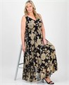 Платье макси большого размера Taylor с цветочным принтом, завязками на талии и плиссированной юбкой 11227869