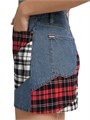 Джинсовая мини-юбка Lisanne с клетчатыми патчворк-вставками от Alice + Olivia, 100% хлопок, 5 карманов 11170683