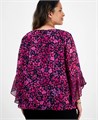 Блузка больших размеров от Kasper с рукавами-колоколами и абстрактным принтом, 100% полиэстер 11227894