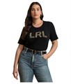 Футболка больших размеров из хлопкового джерси с логотипом из бисера LAUREN Ralph Lauren 11228919