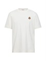 Мужская хлопковая футболка Moncler с круглым вырезом и кожаным логотипом, короткие рукава 11168028