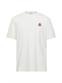 Мужская хлопковая футболка Moncler с круглым вырезом и кожаным логотипом, короткие рукава 11168028
