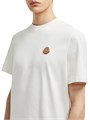 Мужская хлопковая футболка Moncler с круглым вырезом и кожаным логотипом, короткие рукава 11168028