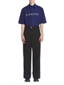 Широкие брюки-ковбойки с манжетами Lanvin из 100% шерсти с поясом и карманами, производство Италия 11167513