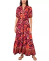 Женское макси-платье с принтом и рукавами от Vince Camuto, комфортный стиль и яркие акценты 11172022
