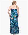 Макси-платье с принтом, рюшами и открытыми плечами для полных от Xscape, 100% полиэстер 11227940