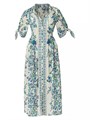 Хлопковое цветочное платье средней длины с завязками на рукавах и пуговицами от Shoshanna 10048192