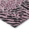 Addison Современный коврик для бега 70x230 см с краем в зебровую полоску и леопардовым принтом, 100% полиэстер 11176675