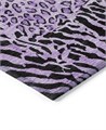 Addison Современный коврик для бега 70x230 см с краем в зебровую полоску и леопардовым принтом, 100% полиэстер 11176675