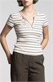 Weekend Los Angeles Молодежный топ Isabella из хлопка и модала с полосатым принтом и короткими рукавами 10049221