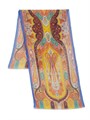 Etro Шарф из льна и шелка с узором пейсли, 70% лен, 30% шелк, размер 114 см x 356 см 11167214