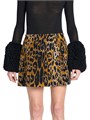 Мини-юбка Alaia с леопардовым жаккардовым узором из шерсти с эластичным поясом, сделано в Италии 11016032