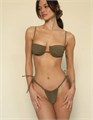 Бикини MONTCE в бразильском стиле с эффектом сборки, хаки, с низкой талией и регулируемыми завязками 11171281