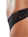 Трусики-танга Dorina Kikky черного цвета с завязывающимся декором и вырезами, средняя посадка 11235441