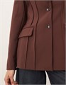 Премиум-блейзер шоколадного цвета ARRANGE с классическими лацканами и поясом, подходящий для любого стиля 11229102