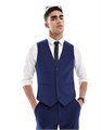 Стильный темно-синий жилет для смокинга ASOS DESIGN с V-образным вырезом и приталенным кроем 11221415