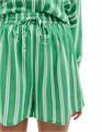 Шорты для пляжа Esmee с завязкой спереди, в полоску, на высоком поясе, эксклюзивно для ASOS 11178219