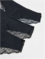 Бразильские трусики ASOS Curve, черные, упакованные в комплект из трех, с эластичным поясом и кружевной отделкой 11169336