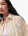 Свободная полосатая поплиновая рубашка с короткими рукавами от Topshop 11234187