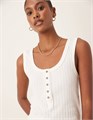 Майка Free People без рукавов с вырезом-лодочкой и декоративными пуговицами, стандартная посадка 11230471
