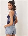Топ в полоску молодёжный облегающий без рукавов с лодочным вырезом от Free People 11228968