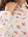 Рубашка Miss Selfridge Petite с фруктовым принтом, длинными рукавами и отложным воротником, оверсайз 11232704