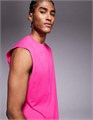 Тренировочная майка с лифом 4505 из хлопка с быстросохнущим покрытием в ярко-розовом цвете 11171133