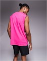 Тренировочная майка с лифом 4505 из хлопка с быстросохнущим покрытием в ярко-розовом цвете 11171133