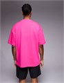 4505 4550 Иконная тяжёлая хлопковая оверсайз-футболка с быстросохнущей отделкой в ярко-розовом цвете 11171134