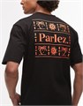 Черная футболка Parlez с логотипом спереди и сзади, короткими рукавами и обычной посадкой 11168099
