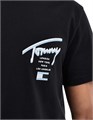 Черная футболка Tommy Jeans с логотипом на спине и короткими рукавами, свободный крой 11171383