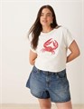 Футболка ASOS Curve с графическим принтом краба и короткими рукавами, стандартный крой 11229907