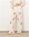 Атласные штаны ARRANGE с цветочной аппликацией кремового цвета - часть комплекта 11229092